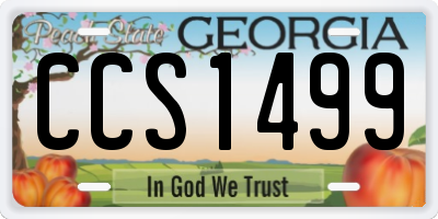 GA license plate CCS1499