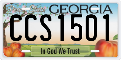 GA license plate CCS1501
