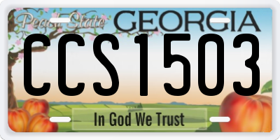 GA license plate CCS1503