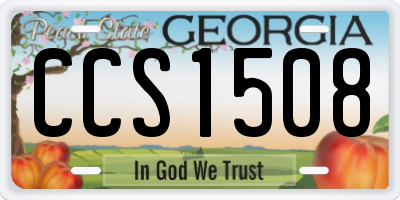 GA license plate CCS1508
