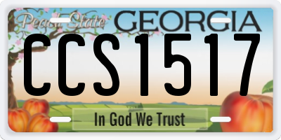 GA license plate CCS1517