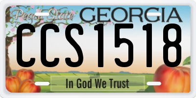 GA license plate CCS1518