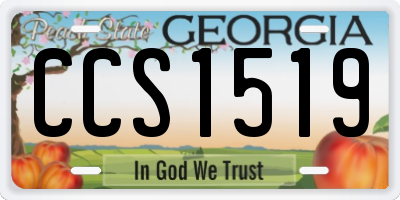 GA license plate CCS1519