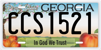 GA license plate CCS1521