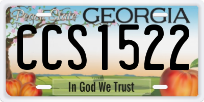 GA license plate CCS1522