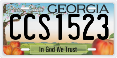 GA license plate CCS1523
