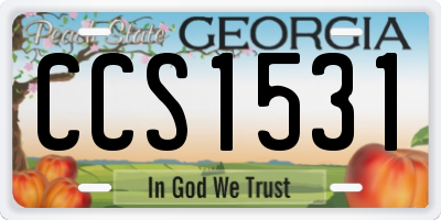 GA license plate CCS1531
