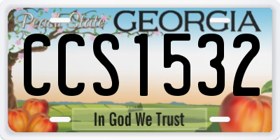 GA license plate CCS1532