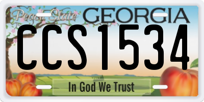 GA license plate CCS1534