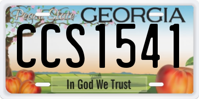 GA license plate CCS1541