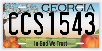 GA license plate CCS1543