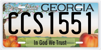 GA license plate CCS1551