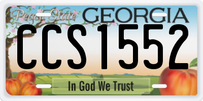 GA license plate CCS1552