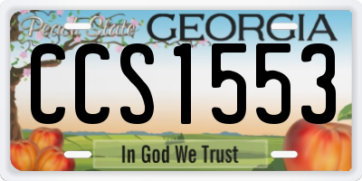 GA license plate CCS1553