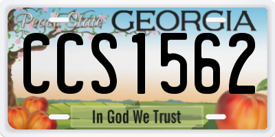 GA license plate CCS1562