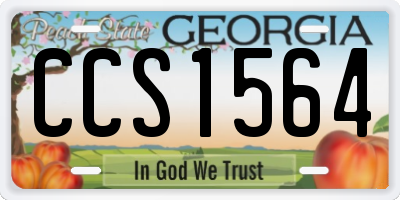 GA license plate CCS1564