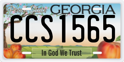 GA license plate CCS1565