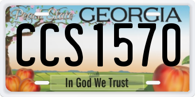 GA license plate CCS1570