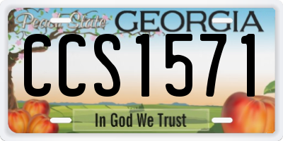 GA license plate CCS1571
