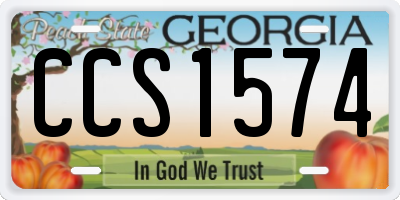 GA license plate CCS1574