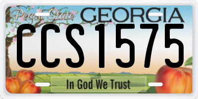 GA license plate CCS1575