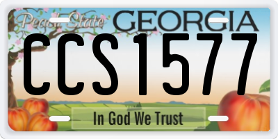 GA license plate CCS1577