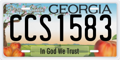 GA license plate CCS1583