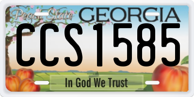 GA license plate CCS1585