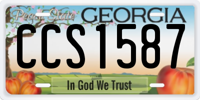 GA license plate CCS1587