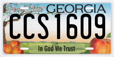 GA license plate CCS1609