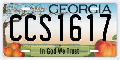 GA license plate CCS1617