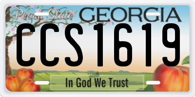GA license plate CCS1619
