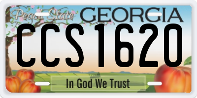 GA license plate CCS1620