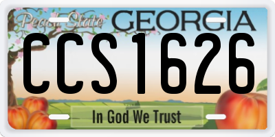 GA license plate CCS1626