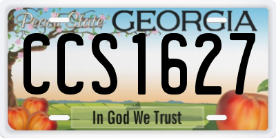 GA license plate CCS1627