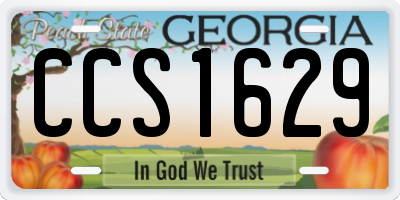 GA license plate CCS1629