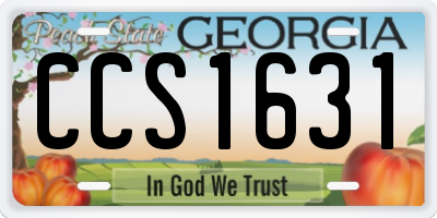 GA license plate CCS1631