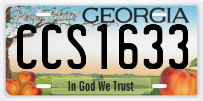 GA license plate CCS1633
