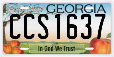 GA license plate CCS1637