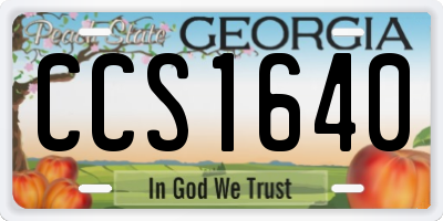 GA license plate CCS1640
