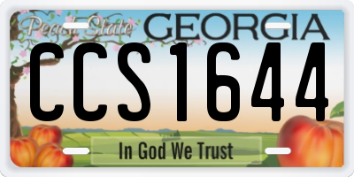 GA license plate CCS1644