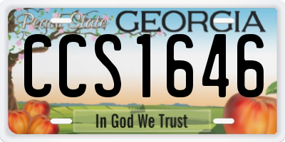 GA license plate CCS1646