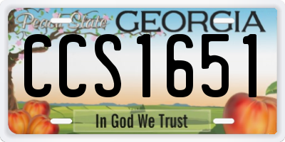 GA license plate CCS1651