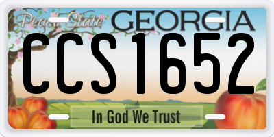 GA license plate CCS1652
