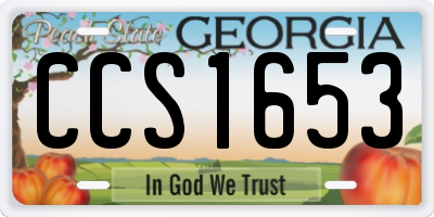 GA license plate CCS1653
