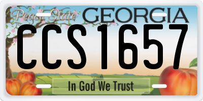 GA license plate CCS1657