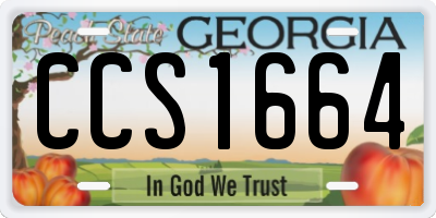 GA license plate CCS1664