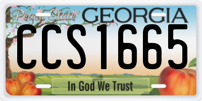 GA license plate CCS1665