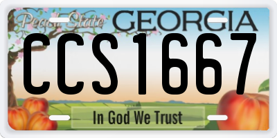GA license plate CCS1667