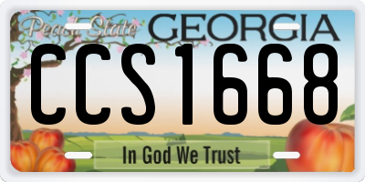 GA license plate CCS1668